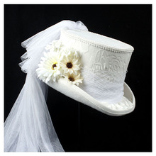 4 Size 100% Wool Top Hat Women Bride Fedora Top Hat Lady Mesh Steampunk Beaver Mesh Party Wedding Hat 2024 - buy cheap