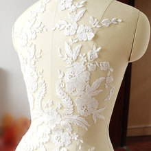 1 piece Off White Embroidered Bodice Lace Applique Bridal Veil Applique for Wedding Gown Bridal Dress Decor 2024 - buy cheap