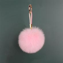 Fox fur ball key chain   bag pendant fur   bag  gift   keychain10cm 2024 - buy cheap