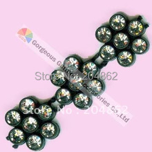 10yards High Quality Fashion Flower Design plastic clear crystal rhinestone trim chain with Black White Base For DIY accessories 2024 - buy cheap