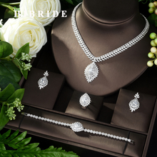 HIBRIDE Luxury AAA CZ Bridal Jewelry Set 4pcs Sets Geometric Design Micro Pave Zirconia Jewelry Set NG Women Wedding Party N-968 2024 - buy cheap