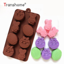Transhome 3d Silicone Molds 8 Holds Easter Rabbit Mold Easter Eggs Silicone Chocolate Molds Bakeware Baking Tools For Cakes 2019 2024 - buy cheap