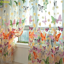 OCHINE Romantic Bedroom Butterfly Gauze Curtain For Living Room Home Decoration Sheer Window Voile Curtains Tulle Windows Door 2024 - buy cheap