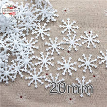 100pcs 20mm Cloth patches Christmas white snowflake leaf Appliques for clothes Sewing Supplies diy craft ornament 2024 - buy cheap