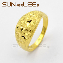 SUNNERLEES High Quality New Fashion Jewelry For Mens Womens Lover's Wedding Gift Glittering Stars Frosted Gold-Color Rings R12 Y 2024 - buy cheap
