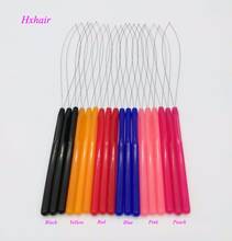 Wholesale - 10pcs Plastic Handle Threader Hoops  Pulling Micro Rings Links / Loop Hair Extension Tools 2022 - купить недорого