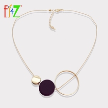 F.J4Z New Women Necklaces Fashion Simply Resin & Alloy Circles Pendants Club Show Collar Jewelry Accessories Pendientes gancho 2024 - buy cheap