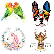 iron on patches cute Small anima unicorn dog thermo transfer for clothes decor DIY kids tops stickers Washable print T-shirt E 2024 - buy cheap