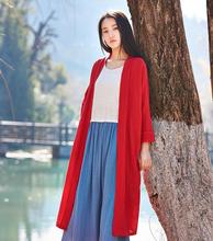 Trench coat feminino de linho de bambu, casaco retro original de manga longa fino, protetor solar, sobretudo, primavera e verão, 2016 2024 - compre barato