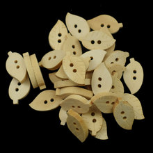 100PCS Leaves Wood Buttons for Craft DIY Clothing Decorative Scrapbooking 2 Holes Buttons Scrapbooking Crafts Accessories 2024 - buy cheap
