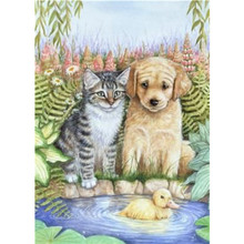 Dog,Cat,duck,3D Full Square Diamond painting Round Cross stitch,fantasy,Animals,Diamond Embroidery Sale Home decoration 2024 - buy cheap