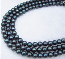 FREE SHIPPING14K GENUINE AAA 9-10MM black Tahitian Cultured PEARL NECKLACE 50 INCH (A0511) 2024 - buy cheap