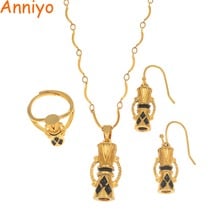 Anniyo Papua New Guinea Drum With Black Enamel Pendant Necklaces Earrings Free Size Ring Ethnic PNG Jewelry Sets #169206 2024 - buy cheap