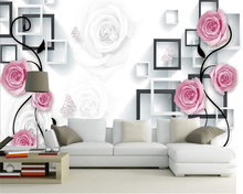 Papel tapiz personalizado para el hogar, Mural decorativo con flor de Rosa de sueño, Marco 3D de moda, Mural de fondo de TV, mural de pared, papel tapiz 3d, Beibehang 2024 - compra barato