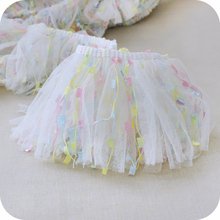 3yard white green yellow tassel mesh yarn skirt Lace hem handmade DIY doll clothes dress Doll accessories 2024 - buy cheap