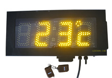 Outdoor waterproof IP65  5inch high brightness 4digits amber color time and temperature clock(HOT4-5A) 2024 - buy cheap