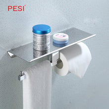 Toilet Paper Holder Wall Mount Tissue Roll Hanger with Mobile Phone Shelf Bathroom Hardware Accessories,Chrome. 2024 - buy cheap