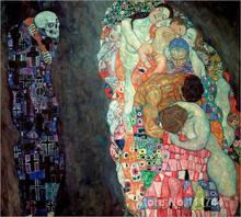 Lienzo pintado a mano de alta calidad, réplica de Death and Life Gustav Klimt, óleo sobre lienzo 2024 - compra barato