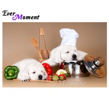 Ever Moment Diamond Painting Dog Animal Home Decorations Cross Stitch 5D DIY Full Square Rhinestones Diamond Embroidery ASF1296 2024 - buy cheap