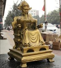 Folk Chinese Brass Dragon Coronet Supreme Deity Taoism Jade Emperor God Statue 2024 - buy cheap