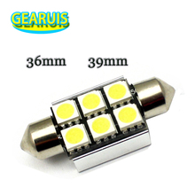 50XCanbus festoon 6 led 36mm 39mm Festoon 6 SMD 5050 LED CANBUS Dome Car Reading License plate Luggage light No Error 12V #LK18 2024 - buy cheap