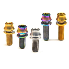 2pcs M5 titanium alloy bolts hex socket screw with cushion bolt dazzle primary colour golden screws 12mm~16mm length 2024 - buy cheap
