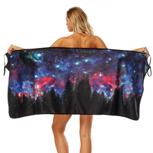 Starry Sky Printed Microfiber Wearable Women Rectangle Absorbent Bath Beach Towel Sunscreen Sexy Sling White Soft Beach Cover 2024 - buy cheap