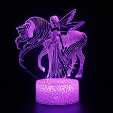 Новинка, Usb светодиодный 3D светильник Horse, украшение для детской комнаты, 3D лампа, 7 цветов, светильник ильники 2024 - купить недорого
