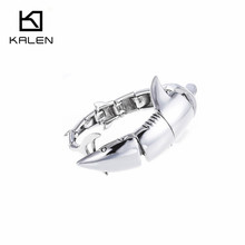 Kalen Men's Unique Shark Bracelets Stainless Steel High Polished Animal Shark Fish Pattern Bracelet Wrap Bangle Male Wholesale 2024 - buy cheap