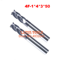 4F-1.0*4*3*50,HRC50,carbide end mills,Carbide Square Flatted End Mill , the lathe tool,boring bar,cnc,machine 2024 - buy cheap