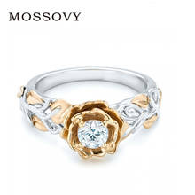 Mossovy кольцо с розами, обручальные кольца, циркониевое кольцо, подарок, бижутерия, модные ювелирные изделия, кольца для женщин, Anillos Mujer Bague Femme 2024 - купить недорого
