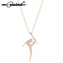 Cxwind Charm Figure Dancing Ballerina Dancer Necklace Ballet Dance Pendant Necklace Wedding Jewelry Gift for Girl Women Collar 2024 - buy cheap