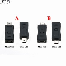 Универсальный Переходник JCD с Micro USB «Мама» на Mini USB «папа», зарядное устройство, конвертер, адаптер для мобильных телефонов, MP3, черный 2024 - купить недорого