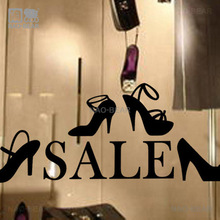 Loja de sapatos para Venda sapatos femininos Janela Adesivos de Parede Citação Decalque Da Parede Shopping Centre de vidro decoração adesivos de parede 2024 - compre barato