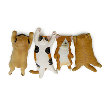Kawaii Resina simulação cão Preguiçoso gato Figuras Miniaturas modelo de Figuras de animais Do Jardim Zoológico brinquedos bonsai presentes estátua de Decoração Artesanato 2024 - compre barato