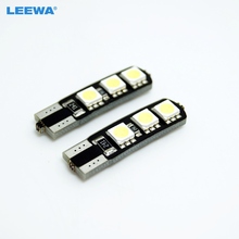 LEEWA 50 шт. автомобильный DC12V T10 W5W 168 194 5050 6 SMD Светодиодная Лампочка Canbus без ошибок белая # CA4300 2024 - купить недорого