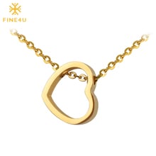 2018 New FINE4U N057 Tiny Heart Shape Pendant Necklace For Women 316L Stainless Steel Chain Necklaces Fashion Girl Necklace Gift 2024 - buy cheap