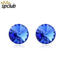 Classic Crystals From Swarovski Round Stud Earrings For Wedding Elegant Silver Color Brincos Earring Popular Romantic Jewelry 2024 - buy cheap