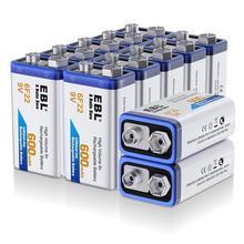 EBL 12-Counts Rechargeable 9V Batteries Li-ion 9V Battery 2024 - buy cheap