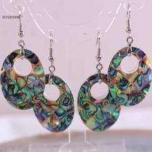 Free Shipping Women Jewelry Natural Blue New Zealand Abalone Shell Beads Dangle Earring 1Pair U166 2024 - buy cheap
