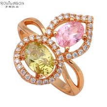 ROLILASON Factory Price fashion jewelry Color Crystal gold tone Rings JR1765 USA size #6 #7 #6.75 #5.75 #7.75 #8 2024 - buy cheap