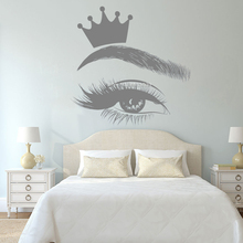 Crown Eyelash Decal Eyelashes Murals Art Beauty Salon Style Home Decor For Woman Girls Bedroom Wall Sticker Lashes Brows LC1360 2024 - buy cheap