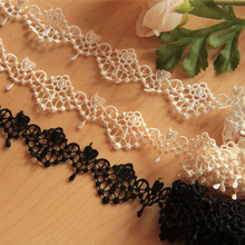 15yards/lot Water Soluble Garment Lace Trims White Black Beige Embroidery Lace Ribbon DIY Sofa Hometexile Collar Craft Lace 2024 - buy cheap