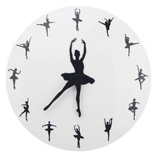 Brief Ballet Dancer Modern Saat Wall Clock Charming Ballerina 3D Wall Clock Baby Girl Nursery Decor Unique Gift For Ballerina 2024 - buy cheap