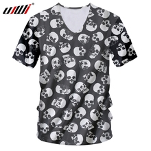 Man Loose Sports V Neck Tshirt 3D Mini Skulls Punk Rock Men's T-shirt Printed oversize hip hop t shirt  Casual Tee Shirt 5XL 2024 - buy cheap