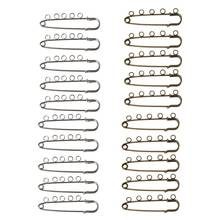 10 Pcs Silver Bronze DIY Brooches 5 Holes Safety Pins Brooches Jewelry Findings 2024 - buy cheap