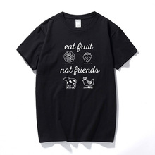 Camiseta RAEEK Eat Fruit Not Friends para mujer, ropa Unisex, Camiseta de cuello redondo, camiseta vegana divertida, regalo para hombre 2024 - compra barato