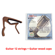 A2012 12 Strings Acoustic Guitar Strings and Wood Grain Guitar Capo Quick Change Clamp Classic Guitar Capo Parts Accessories 2024 - buy cheap