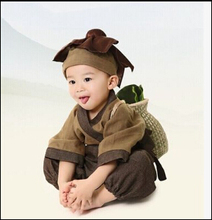 chinese clothing children ancient traditional clothes of Han nationality Halloween kid Linen Performance clothing Servant Dress 2024 - buy cheap
