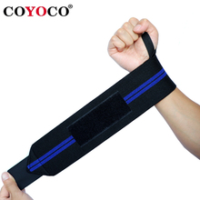 1 par pulseira ajustável suporte de pulso brace coyoco marca profissional esportes weightlifting pulseiras de pulso proteger azul 2024 - compre barato